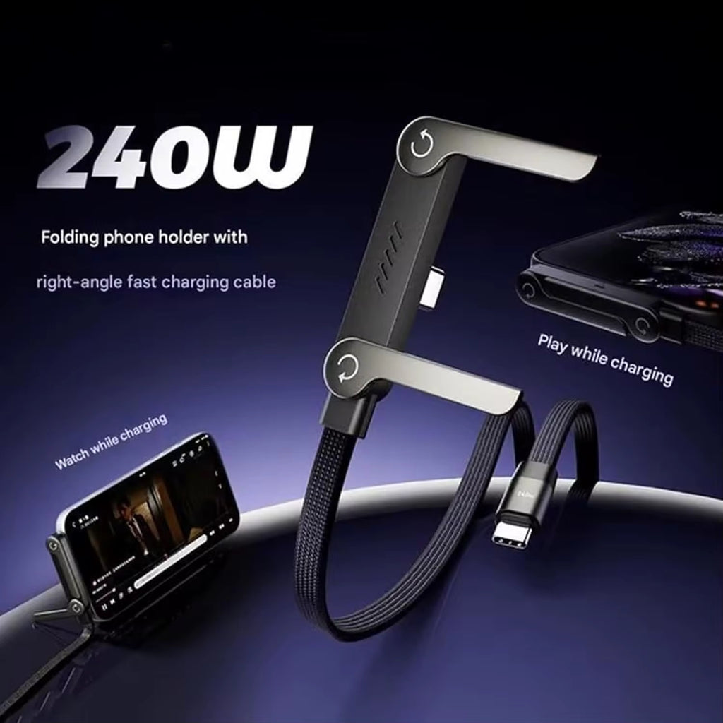 240W Fast Charging USB-C Cable with Foldable Stand.