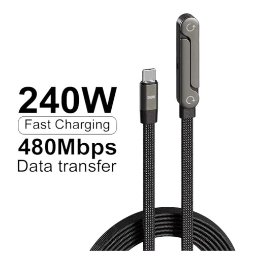 240W Fast Charging USB-C Cable with Foldable Stand.