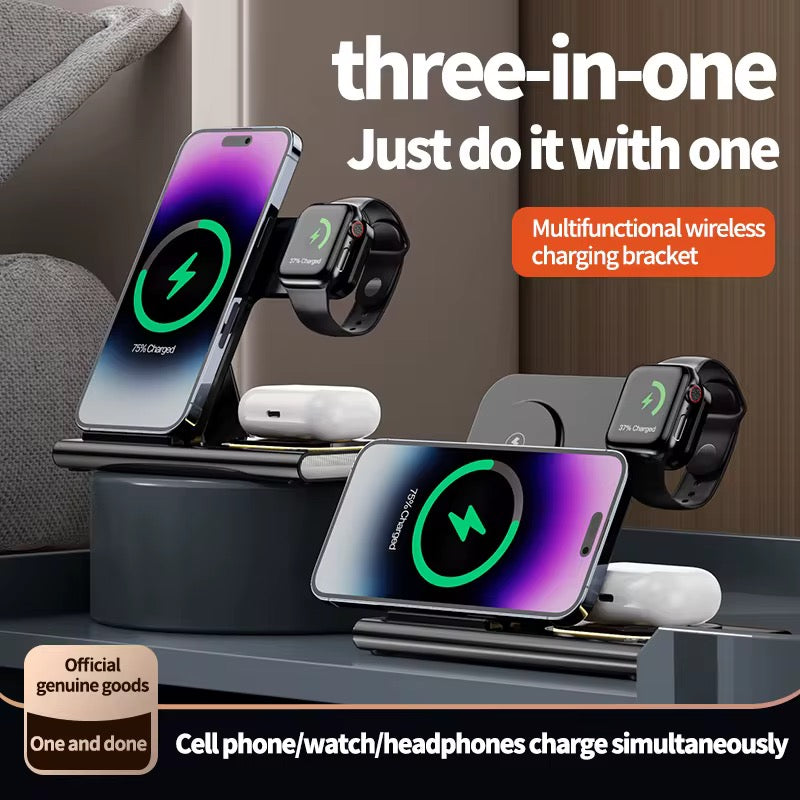 4 in 1 Wireless Fast Charger Station with Night Light Universal Wireless Charger for Multifunctional Chargers