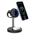 3-in-1 Wireless Charger with Magnetic Charging Station Holder Rotation Travel Charger Adapter for Airpods Phone Watch