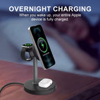 3-in-1 Wireless Charger with Magnetic Charging Station Holder Rotation Travel Charger Adapter for Airpods Phone Watch