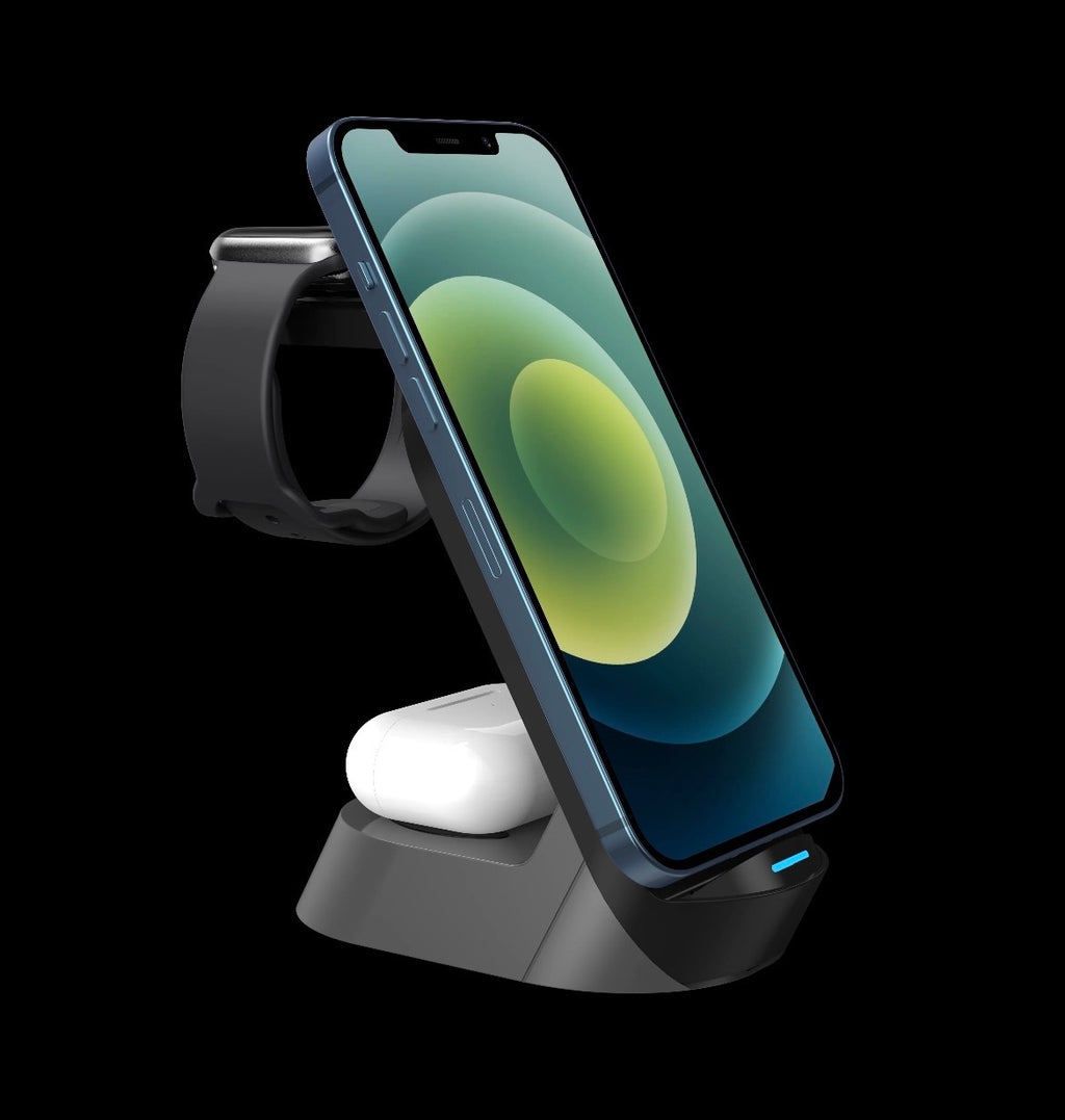 3-In-1 Mobile Phone Charging Station 4-in-1 Multi-functional Wireless Charging 15W Fast Charging Desktop Stand