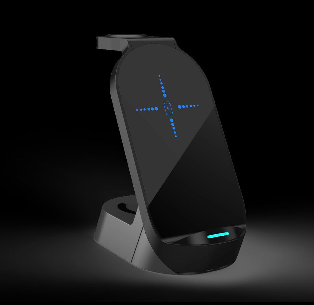 3-In-1 Mobile Phone Charging Station 4-in-1 Multi-functional Wireless Charging 15W Fast Charging Desktop Stand