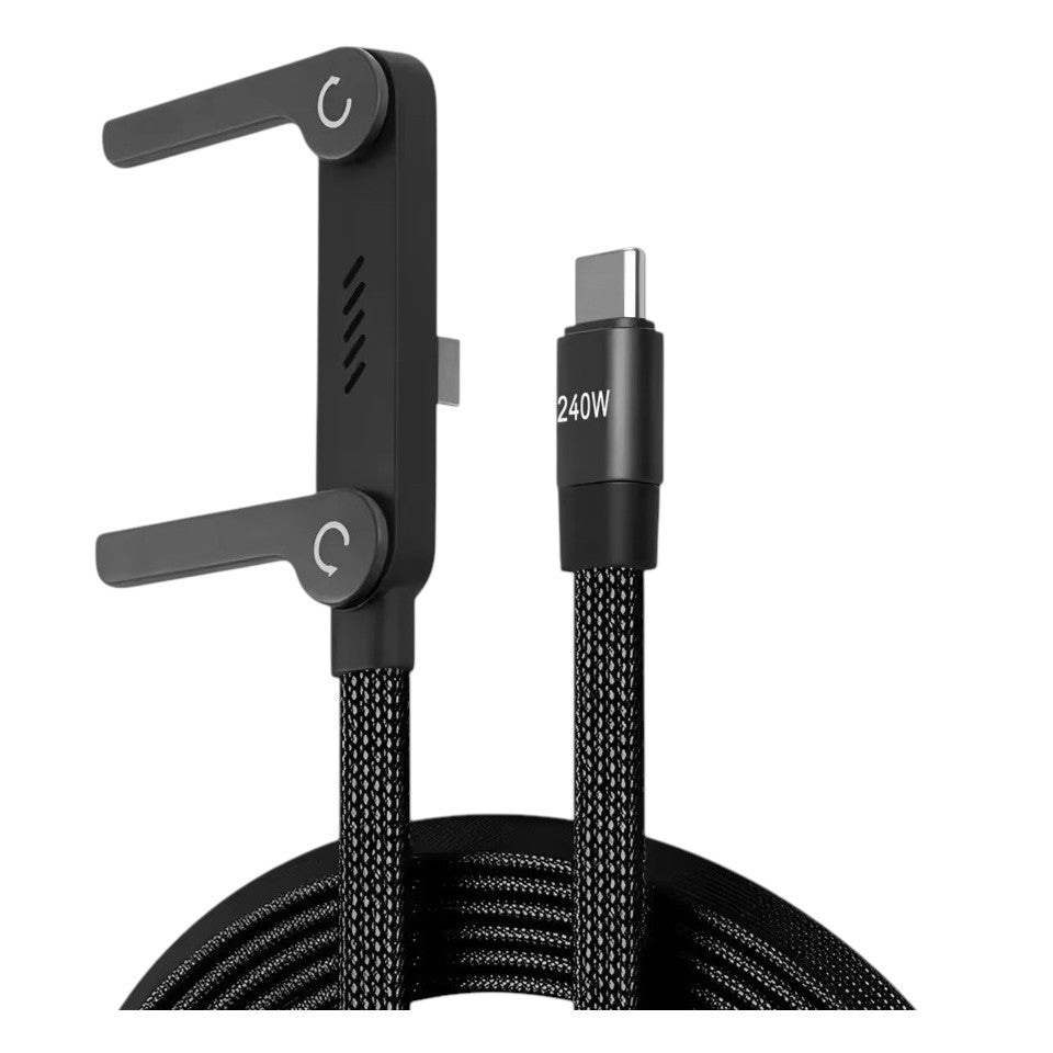 240W Fast Charging USB-C Cable with Foldable Stand.
