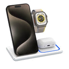 3-in-1 Wireless Charging Station with Led Light.