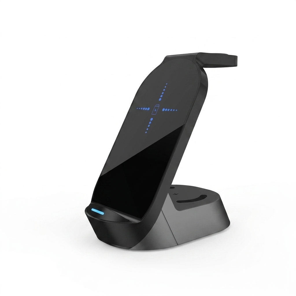 3-In-1 Mobile Phone Charging Station 4-in-1 Multi-functional Wireless Charging 15W Fast Charging Desktop Stand