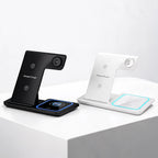 Foldable 3-in-1 Wireless charging station, 15W Fast charging Station with Led Light.